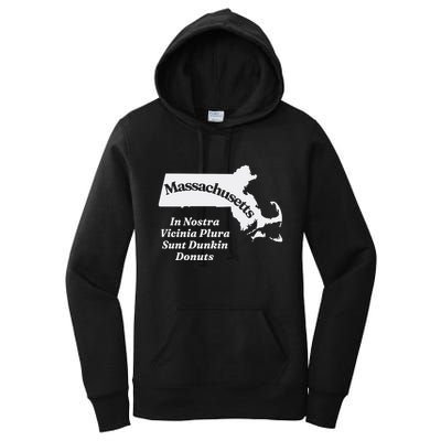 Click Hole Massachusetts In Nostra Vicinia Plura Sunt Dunkin Donuts Women's Pullover Hoodie
