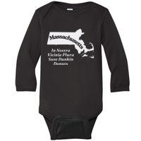 Click Hole Massachusetts In Nostra Vicinia Plura Sunt Dunkin Donuts Baby Long Sleeve Bodysuit