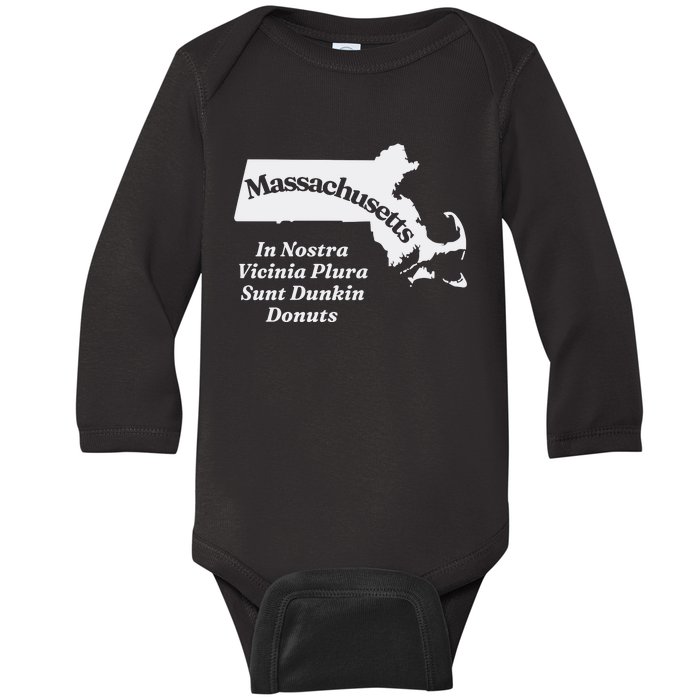 Click Hole Massachusetts In Nostra Vicinia Plura Sunt Dunkin Donuts Baby Long Sleeve Bodysuit