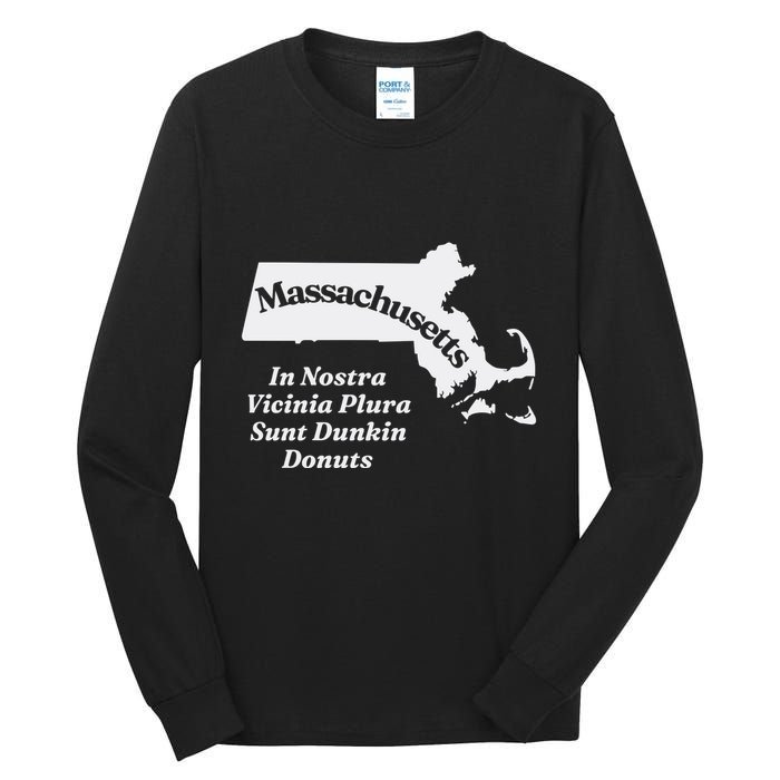 Click Hole Massachusetts In Nostra Vicinia Plura Sunt Dunkin Donuts Tall Long Sleeve T-Shirt