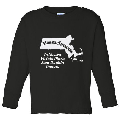 Click Hole Massachusetts In Nostra Vicinia Plura Sunt Dunkin Donuts Toddler Long Sleeve Shirt