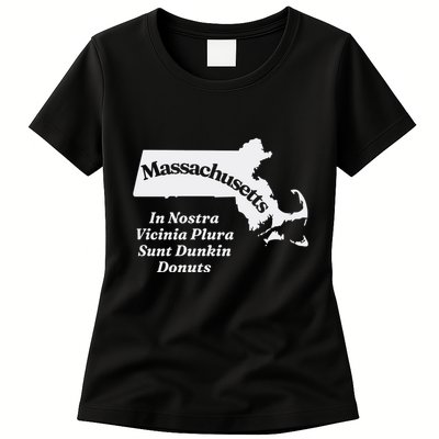Click Hole Massachusetts In Nostra Vicinia Plura Sunt Dunkin Donuts Womens T-Shirt