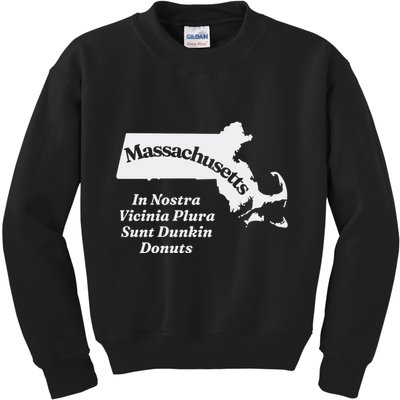 Click Hole Massachusetts In Nostra Vicinia Plura Sunt Dunkin Donuts Kids Sweatshirt