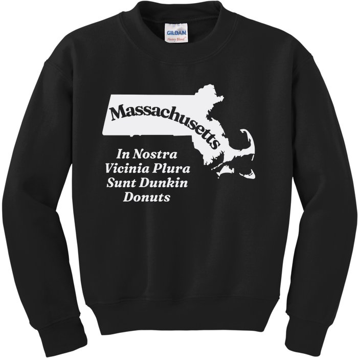 Click Hole Massachusetts In Nostra Vicinia Plura Sunt Dunkin Donuts Kids Sweatshirt