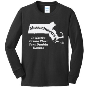 Click Hole Massachusetts In Nostra Vicinia Plura Sunt Dunkin Donuts Kids Long Sleeve Shirt