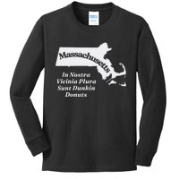 Click Hole Massachusetts In Nostra Vicinia Plura Sunt Dunkin Donuts Kids Long Sleeve Shirt