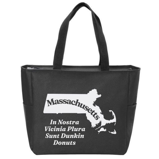 Click Hole Massachusetts In Nostra Vicinia Plura Sunt Dunkin Donuts Zip Tote Bag
