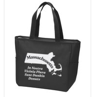Click Hole Massachusetts In Nostra Vicinia Plura Sunt Dunkin Donuts Zip Tote Bag