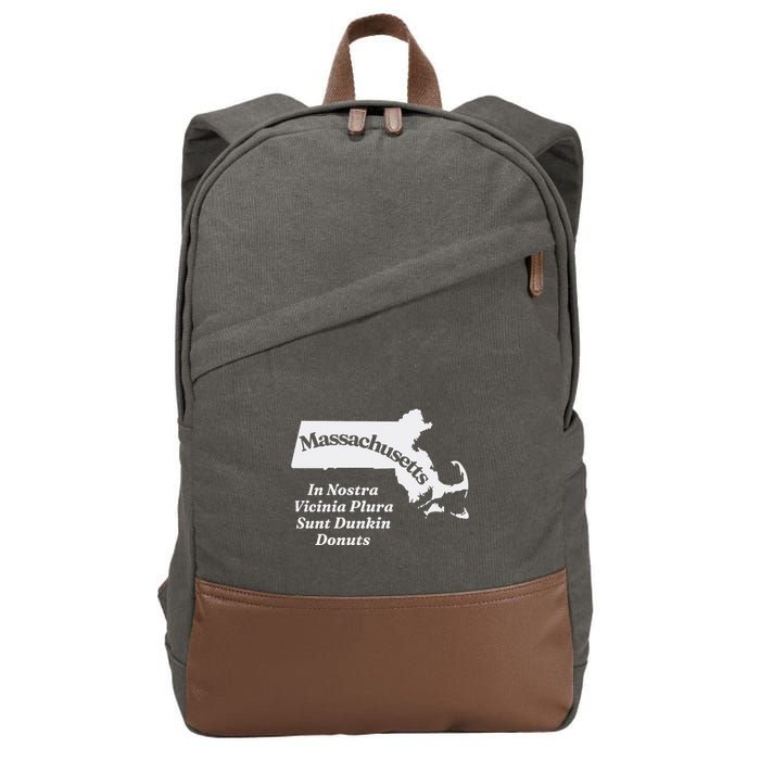 Click Hole Massachusetts In Nostra Vicinia Plura Sunt Dunkin Donuts Cotton Canvas Backpack