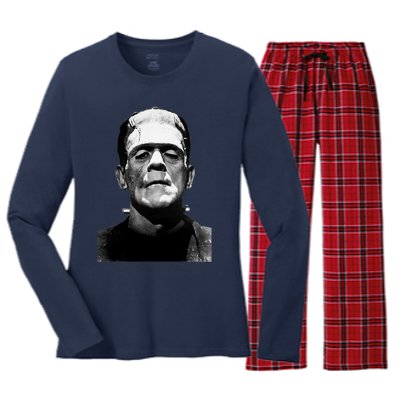 Classic Halloween Monster Horror Movie Monster Women's Long Sleeve Flannel Pajama Set 