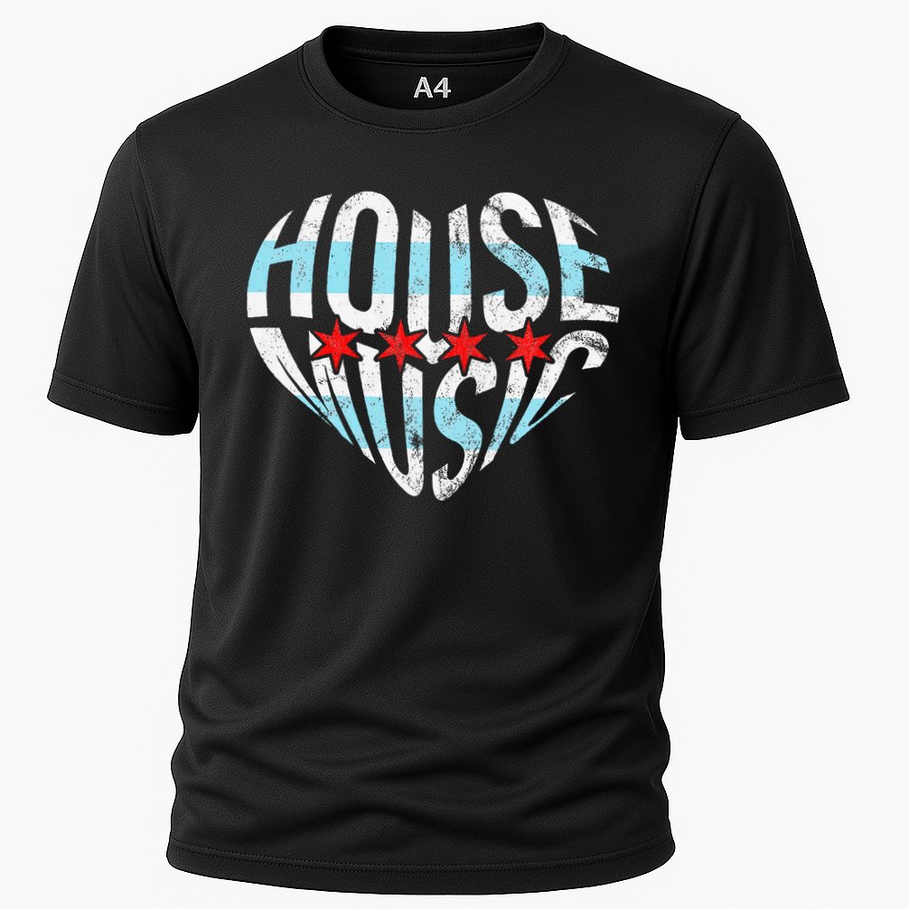 Chicago House Music I Love House Music Dj Cooling Performance Crew T-Shirt