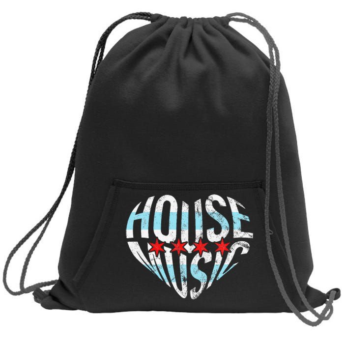 Chicago House Music I Love House Music Dj Sweatshirt Cinch Pack Bag