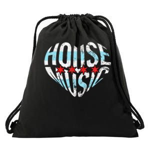 Chicago House Music I Love House Music Dj Drawstring Bag