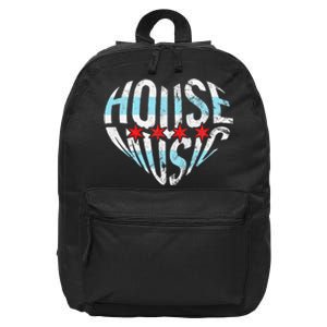 Chicago House Music I Love House Music Dj 16 in Basic Backpack