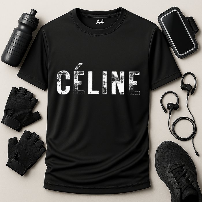 CéLine Hello My Name Is Name Tag First Name Cooling Performance Crew T-Shirt
