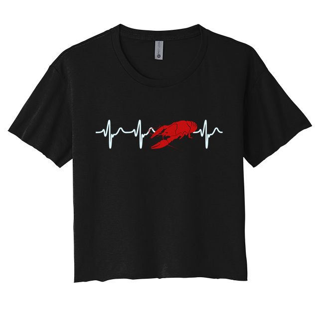 Crawfish Heartbeat Mardi Gras Lobster Season Boil Crew Gift Crop Top