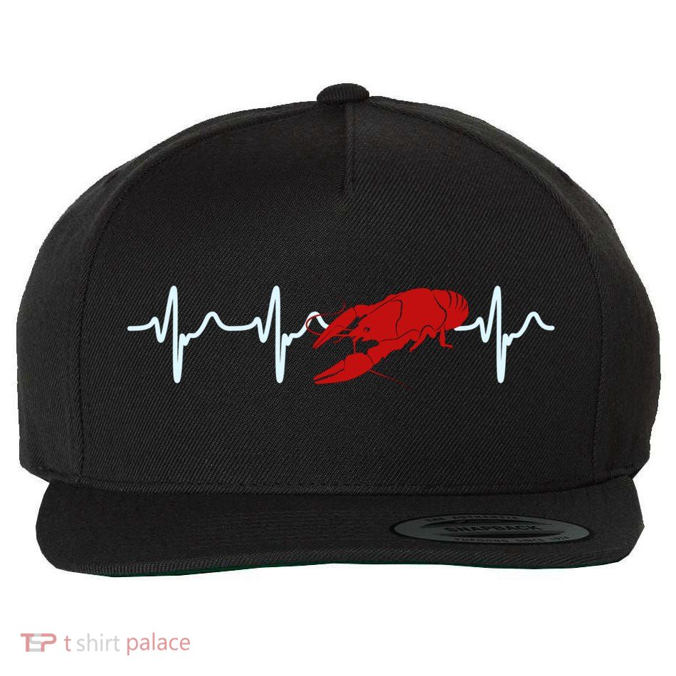 Crawfish Heartbeat Mardi Gras Lobster Season Boil Crew Gift Wool Snapback Cap