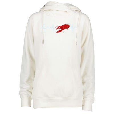 Crawfish Heartbeat Mardi Gras Lobster Season Boil Crew Gift Womens Funnel Neck Pullover Hood