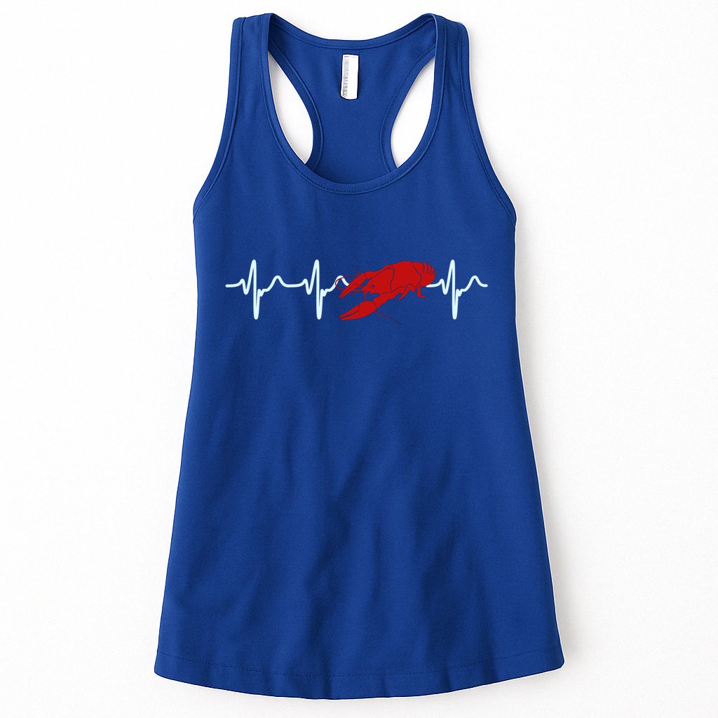 Crawfish Heartbeat Mardi Gras Lobster Season Boil Crew Gift Womens Tank Top