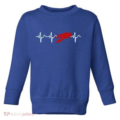 Crawfish Heartbeat Mardi Gras Lobster Season Boil Crew Gift Toddler Sweatshirt