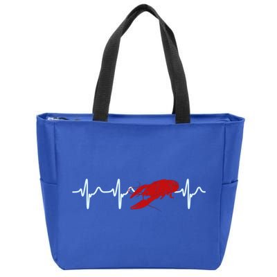 Crawfish Heartbeat Mardi Gras Lobster Season Boil Crew Gift Zip Tote Bag