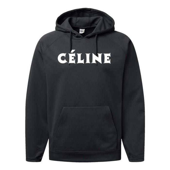 Céline Hello My Name Is Name Tag First Name Performance Fleece Hoodie