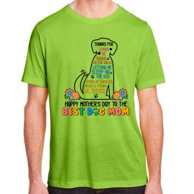 Cute Happy Mother's Day Best Dog Mom Adult ChromaSoft Performance T-Shirt