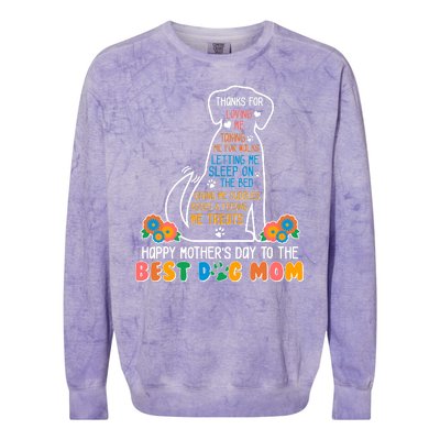 Cute Happy Mother's Day Best Dog Mom Colorblast Crewneck Sweatshirt