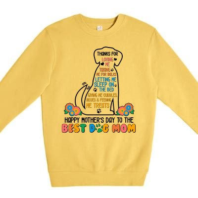 Cute Happy Mother's Day Best Dog Mom Premium Crewneck Sweatshirt