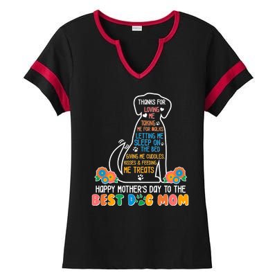 Cute Happy Mother's Day Best Dog Mom Ladies Halftime Notch Neck Tee