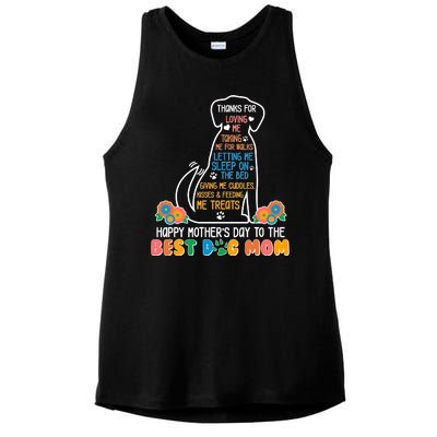 Cute Happy Mother's Day Best Dog Mom Ladies PosiCharge Tri-Blend Wicking Tank