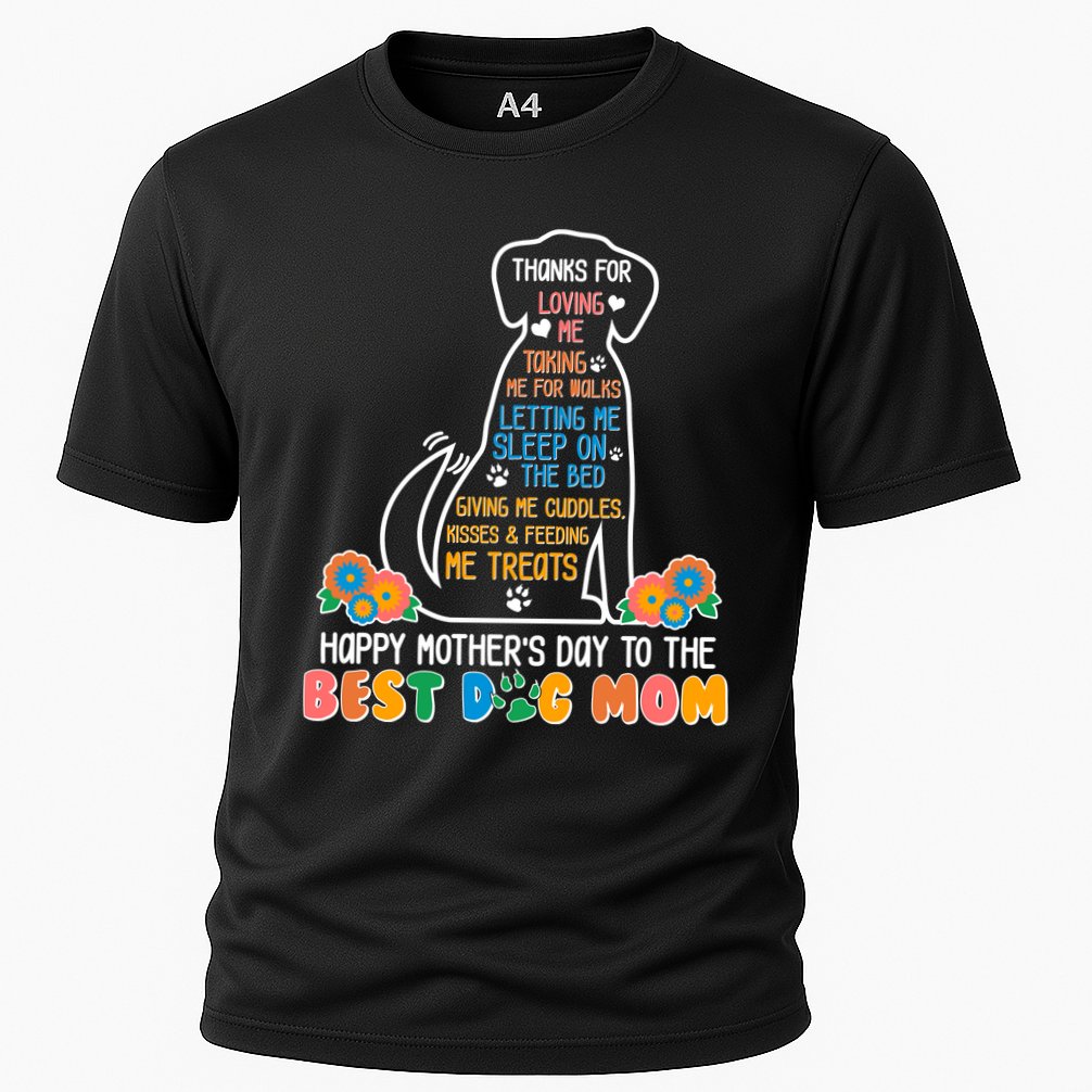 Cute Happy Mother's Day Best Dog Mom Cooling Performance Crew T-Shirt