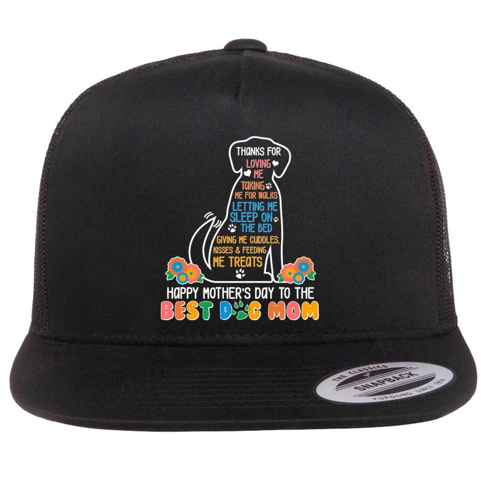 Cute Happy Mother's Day Best Dog Mom Flat Bill Trucker Hat