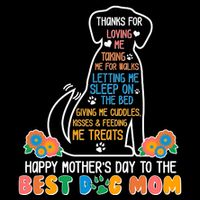 Cute Happy Mother's Day Best Dog Mom Flat Bill Trucker Hat