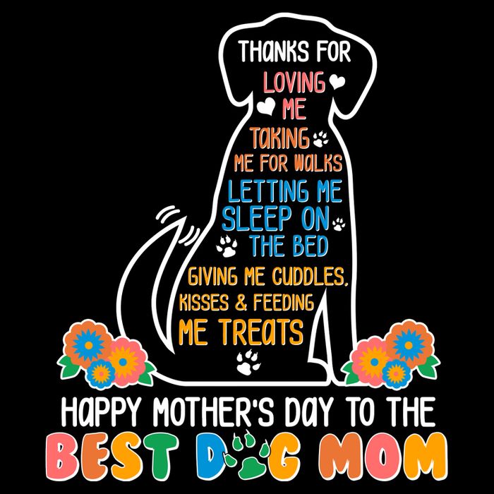 Cute Happy Mother's Day Best Dog Mom Flat Bill Trucker Hat