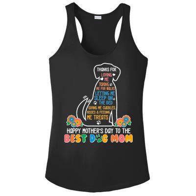 Cute Happy Mother's Day Best Dog Mom Ladies PosiCharge Competitor Racerback Tank