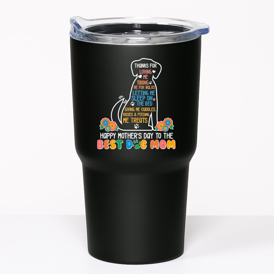 Cute Happy Mother's Day Best Dog Mom Tumbler