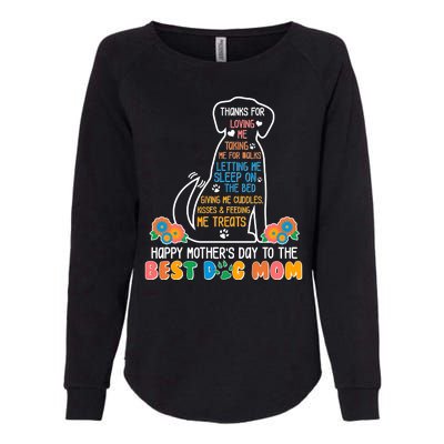 Cute Happy Mother's Day Best Dog Mom Womens California Wash Sweatshirt