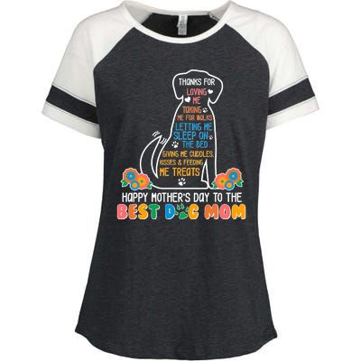 Cute Happy Mother's Day Best Dog Mom Enza Ladies Jersey Colorblock Tee