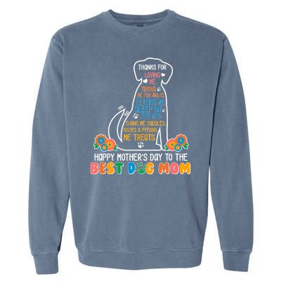 Cute Happy Mother's Day Best Dog Mom Garment-Dyed Sweatshirt