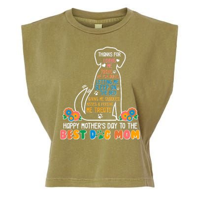 Cute Happy Mother's Day Best Dog Mom Garment-Dyed Women's Muscle Tee