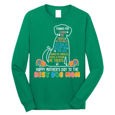 Cute Happy Mother's Day Best Dog Mom Long Sleeve Shirt