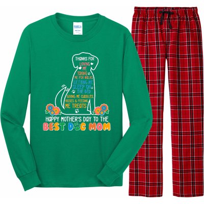 Cute Happy Mother's Day Best Dog Mom Long Sleeve Pajama Set