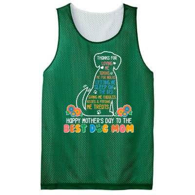 Cute Happy Mother's Day Best Dog Mom Mesh Reversible Basketball Jersey Tank