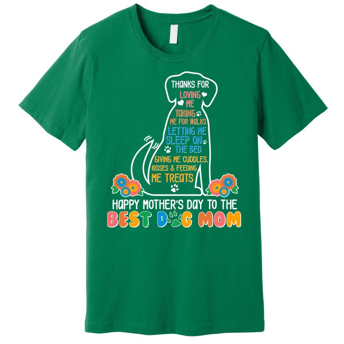 Cute Happy Mother's Day Best Dog Mom Premium T-Shirt