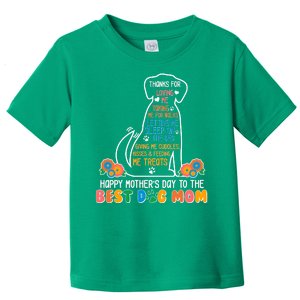 Cute Happy Mother's Day Best Dog Mom Toddler T-Shirt