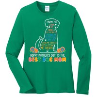 Cute Happy Mother's Day Best Dog Mom Ladies Long Sleeve Shirt