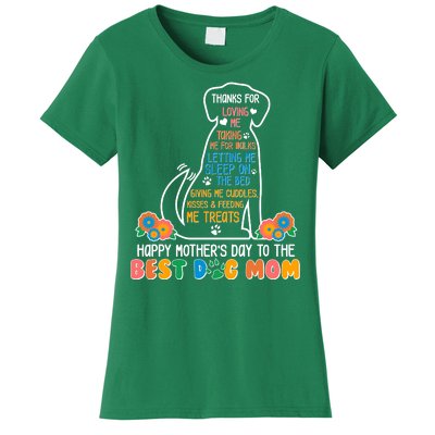 Cute Happy Mother's Day Best Dog Mom Women's T-Shirt