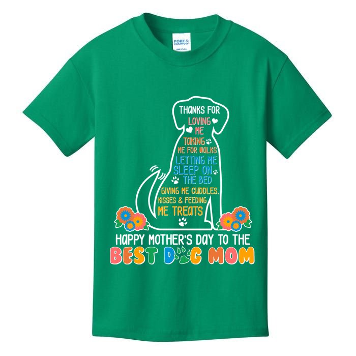 Cute Happy Mother's Day Best Dog Mom Kids T-Shirt