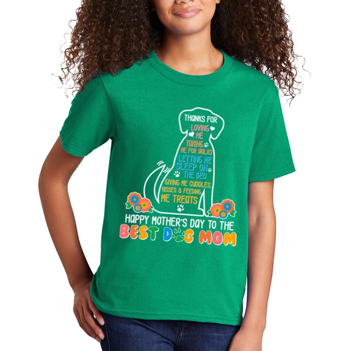 Cute Happy Mother's Day Best Dog Mom Kids T-Shirt